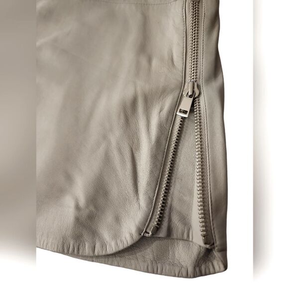 INTERMIX Baseball Hem 100% Leather Mini Skirt sz S.   (514) - Picture 5 of 7